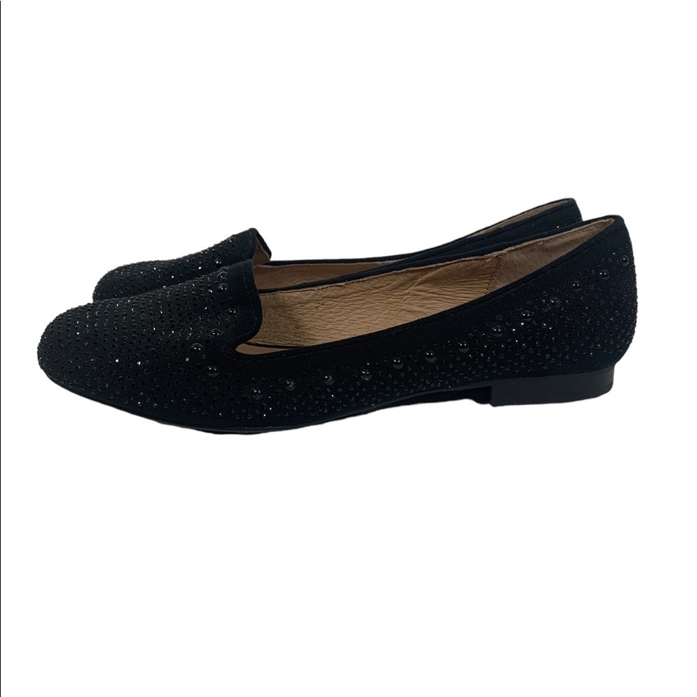 - ALDO Black Jeweled Rhinestone Loafers Slip-on Flats Shoes - Picture 6 of 10